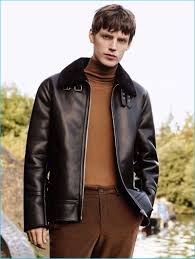 Coat Up Zara Man Heads Into Winter With New Styles Winter Outfits Men Leather Jacket Men Leather Jacket