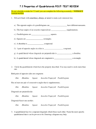 Properties of rectangles in a rectangle, 1. Properties Of Quadrilateral Exam Rectangle Perpendicular