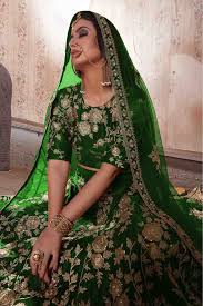 Buy 9000 Velvet Silk Lehenga Choli In Green Colour For Women Ninecolours Com Customize Tailoring Available Silk Lehenga Lehenga Choli Lehenga