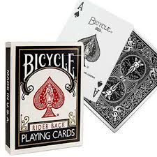 1 black cards 2 aces 3 picture cards 4 queens of hearts 5 kings 6 clubs 7 not spades 8 red cards 9 tens 10 red jacks 11 black threes 12 red nines 13 number cards greater than 6 14 red picture cards. Bicycle Rider Back Black Playing Cards Standard Deck Uspcc Poker Magic Card Games Magic Tricks Props Shopee Philippines