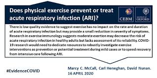 It's similar to a cold, but it can be much more serious. Does Physical Exercise Prevent Or Treat Acute Respiratory Infection Ari The Centre For Evidence Based Medicine