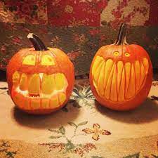 Carved Pumpkins Big Teeth Sharp Teeth Pumpkin Carving Pumpkin Big Teeth