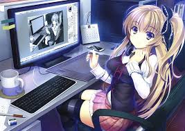 Follow the tips and techniques of manga artists. Self Portrait Draw Girl Office Anime Computer Headphones Digitizing Tablet Hd Wallpaper Peakpx