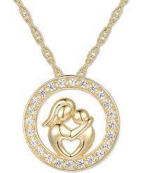 Check spelling or type a new query. Macy S White Sapphire Mother Child 18 Pendant Necklace 1 5 Ct T W In 14k Gold Reviews Necklaces Jewelry Watches Macy S