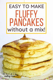 Pour ¼ cup batter for each pancake and cook on one side until bubbles form and begin to pop, about 2 minutes. How To Make Fluffy Pancakes From Scratch Margin Making Mom
