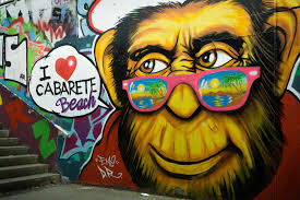 Art Artistic Cabarete Color Colorful Colourful Design Graffiti Graffiti Art Monkey Painting Spray Urban Vandalism Wall Foto Tuinposter Kleuren