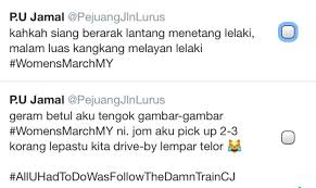 Saya redha dengan ketentuan allah swt, kata pesara tentera udara diraja malaysia (tudm) itu semasa ditemui di bilik mayat hospital berkenaan. Man Harassing Malaysian Women On Twitter Because Women S March Happened