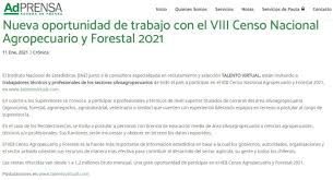 Poderá responder ao inquérito até 3 de maio. Adprensa Nueva Oportunidad De Trabajo Con El Viii Censo Nacional Agropecuario Y Forestal 2021 Talento Virtual