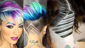 Modern woman the right to choose a suitable short shaved hairstyles for girls and short haircut took the last place among the short. Hair Tattoo For Girls 2018 Undercut Hairstyles Shave Hair Nape Back Undercut Design Youtube