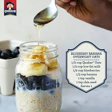 Blueberry Banana Overnight Oats Recipe Quakeroats Com Overnight Oats Recipe Oats Recipes Food