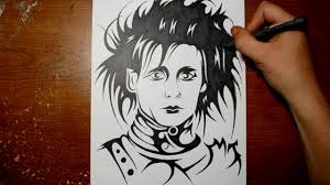 Drawing Edward Scissor Hands In A Tribal Tattoo Design Style Youtube Art films drawings easy drawings art edward time art cool art drawings edward scissorhands cool art. drawing edward scissor hands in a tribal tattoo design style