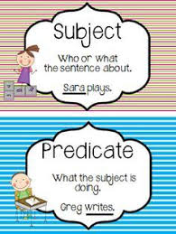 anchor chart predicate subject and predicates subject