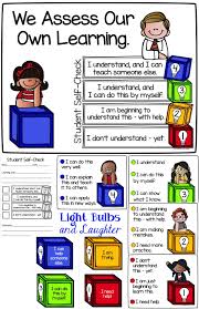 Student Self Assessment Tools Posters Rubric Cards For Student Use And Notebook Page Light Student Self Assessment Metacognition Assessment For Learning