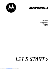 Don't forget launch it and from the home page of eelphone delpasscode for android, just click on remove screen lock to unlock motorola in several steps. Motorola C115 Manuals Manualslib
