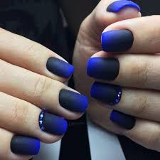 Matte Black And Blue Ombre Nails Pin By Chrystal Sourwine Hernandez On Nail Ideas Blue Ombre Nails Blue Nails Navy Blue Nails