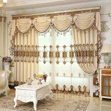 Thick Embroidery European Drapes Grommet 2 Panels For Living Room Curtains Living Room Drapes Grommet Curtains