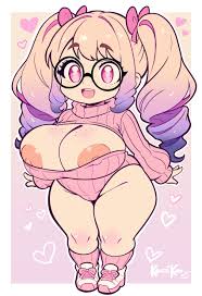 Rule 34 - Big Breasts Chibi Cleavage Glasses Huge Breasts Kogeikun  Lapin-chan Shortstack Sweater Twintails | 12571580