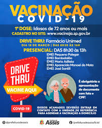 23 a 29 de junho: Prefeitura De Assis Vacinacao Contra A Covid 19 Aos Idosos A Partir De 72 Anos Tem Inicio Nesta Quinta Feira 18