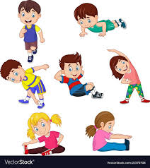 Vector Illustration Of Cartoon Kids Yoga With Different Yoga Poses Download A Free Preview Or High Qua Yoga For Kids Cartoon Kids Physical Activities For Kids