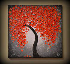 The tree has been a subject of paintings since ancient times. Contemporary Art Fall Tree Painting Blue Grey Abstract Etsy Tree Painting Fall Tree Painting Tree Art