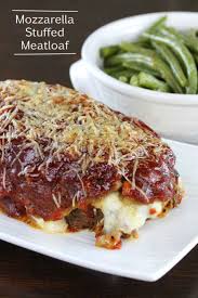 Mozzarella Stuffed Meatloaf Recipe Mozzarella Stuffed Meatloaf Food Network Recipes Beef Recipes