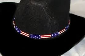 Glass Quill 5 Strand Usa Flag Usa Made Hat Band Usa Flag Hat Band Flag Cowboy Hat Band Cowboy Hat Bands Wester Cowboy Hat Bands Hat Band Beaded Hat Bands