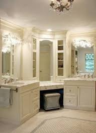 A Corner Is A Great Spot For Nestling In A Dressing Table Vanity It Makes The Vanity Area Feel Like Its Own Distinct Home Dream Bathrooms His And Hers Sinks