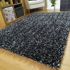 Black And Silver Rugs For Sale Black Silver Mix Rug Shag Spaghetti Plain Sparkle Large Small Runner Noodle Mat Ebay Stair Runner Carpet White Carpet Bedroom Carpet Runner