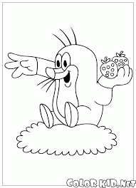 Visit easy drawing, for additional resources. Coloring Page Cheerful Little Mole