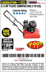 Central Machinery 6 5 Hp Plate Compactor For 499 99 In 2020 Harbor Freight Tools Compactor Compactors
