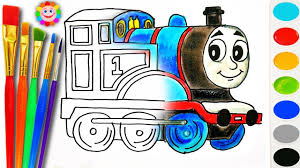 Printable thomas the tank engine colouring. Coloring With Thomas And Fiends How To Draw Thomas The Tank Engine Learning Coloring Page Youtube