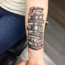 However, the closeness of the skin to the bone makes it an area where minimalist designs will stand out the most. Stack Of Books Tattoo Book Tattoo Ankle Tattoo Small Literary Tattoos