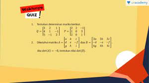 Operasi 2x2 nxn soalnya kumpulan soal: Determinan Matriks Ordo 3 Metode Sarrus Matematika Sbmptn Un Sma Youtube