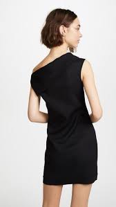 Helmut Lang Black Wool Blend One Shoulder Mini Short Cocktail Dress Size 4 S 68 Off Retail Dresses Low V Neck Dress Short Cocktail Dress