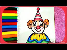 رسم المهرج الأراجوز للأطفال وتلوينه رسم المولد تعليم الرسم للأطفال خطوة بخطوة drawing a clown youtube drawings enamel pins