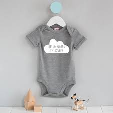 Personalised Hello Cloud Babygrow Hardtofind Personalized Baby Gifts Personalized Clothes New Baby Products