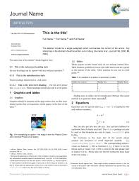 Latex Templates Academic Journals