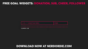 We create widgets and overlays for obs and streamlabs. Nerd Or Die Auf Twitter A Free Goal Widget For Streamlabs Is Available For Download These Widgets Let You Customize Colors Font Sizes Amount Of Goal Bars And Much More Works With