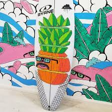 More Fruity Action This Time On The Topside Of My Board I Painted It On With Posca Aus Markers The Story Of Chappy Th Surfboard Art Surf Art Mural Painting