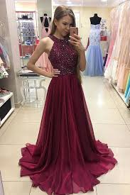 Long Prom Dress Halter Neckline Party Gown Chiffon Sequins O Neck Long Dress Graduation Dresses For Halter Prom Dresses Evening Dresses Prom Chiffon Prom Dress