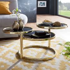 Visit us to save on beds, dining, outdoor, & more. Nancy S Beaufort Coffee Table Three Layer Side Table Round Coffee Table Metal Glass Black Gold Copper Les Plus Beaux Meubles 1 En Meubles Nancy Homestore