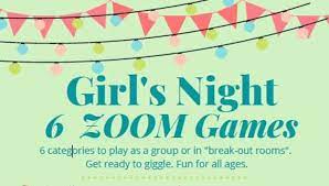 Girl S Night Games On Zoom Team Building Zoom Ladies Etsy In 2021 Zoom Activities Team Building Activities For Adults Girls Night Games