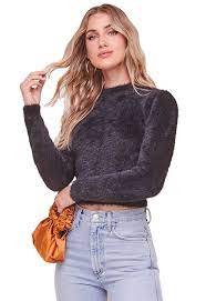 Maybe you would like to learn more about one of these? Astr The Label Belle Fuzzy Knit Sweater In Black