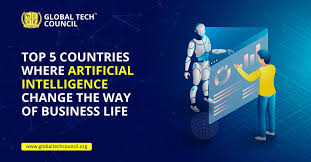 Top 5 Countries Where Artificial Intelligence Change The Wa Artificial Intelligence Technology Artificial Intelligence Machine Learning Artificial Intelligence