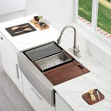 Kitchen kitchen sink style workstation sinks; Buy 30 Farmhouse Sink Hercate 30 X 22 Stainless Steel Workstation Kitchen Sink Ledge Kitchen Sink Single Bowl Apron Front Kitchen Sink With Integrated Ledge Online In Vietnam B08yjf3r32