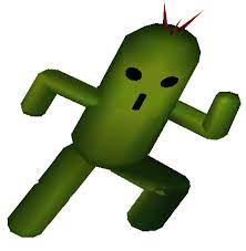 Cactender) is a recurring creature in the final fantasy series designed by tetsuya nomura, that has appeared as an enemy and summon.cactuars are little cacti, typically depicted having stiff arms and legs, three black holes for their faces (representing two eyes and an oblong mouth), and three reddish quills at the top of their heads. Cactuar Final Fantasy Vii Final Fantasy Wiki Fandom