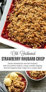 Easy Strawberry Rhubarb Crisp Recipe With An Extra Crispy Topping Recipe Easy Rhubarb Recipes Rhubarb Recipes Rhubarb Recipes Crisp