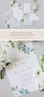 Dusty Blue Floral Wedding Invitation Sample Oh My Designs By Steph Wedding Invitations Boho Floral Wedding Invitations Wedding Invitations
