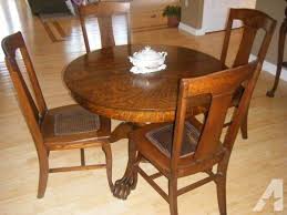 antique oak tiger wood dining room set