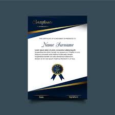 Premium vector template for awards and diplomas. Free Vector Blue And White Certificate Of Appreciation Template